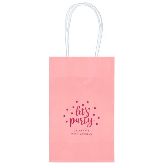 Confetti Dots Let's Party Medium Twisted Handled Bags